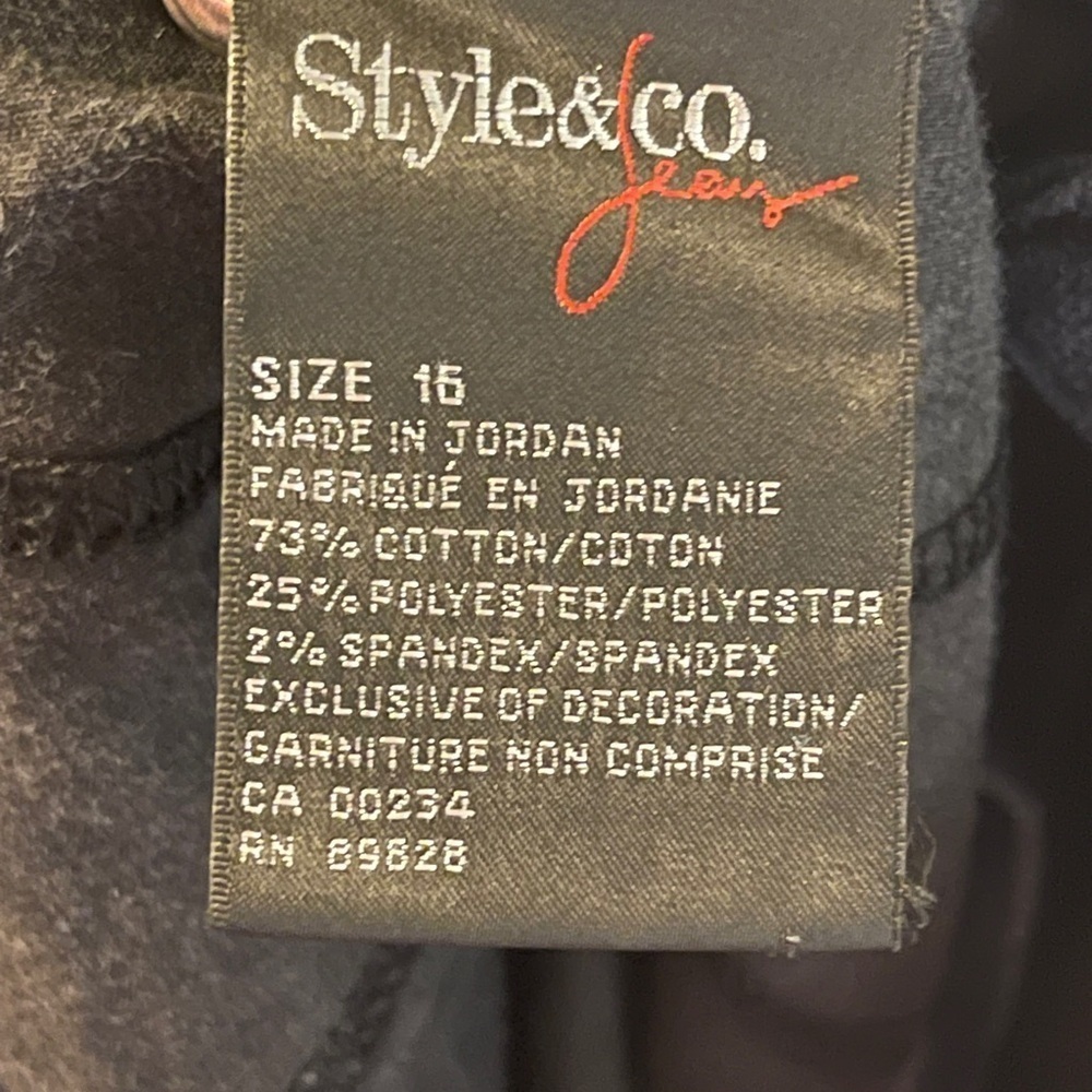 Style & Co Tummy Control Dark Wash Jeans Size 16 EUC - Picture 6 of 10